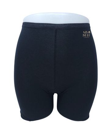 Calida 26024 #992 Black Comfort Cotton Boyshort Pants Long Leg myselflingerie.com